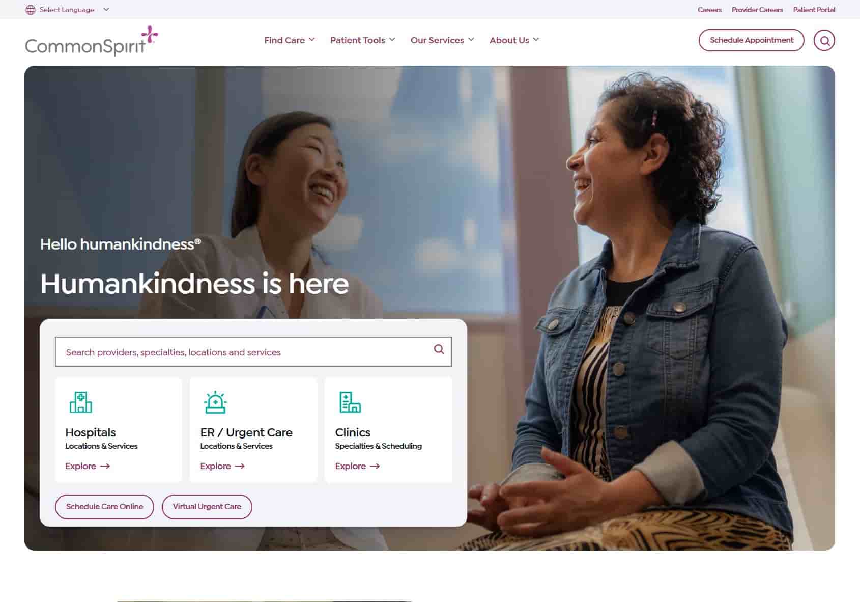 CommonSpirit homepage